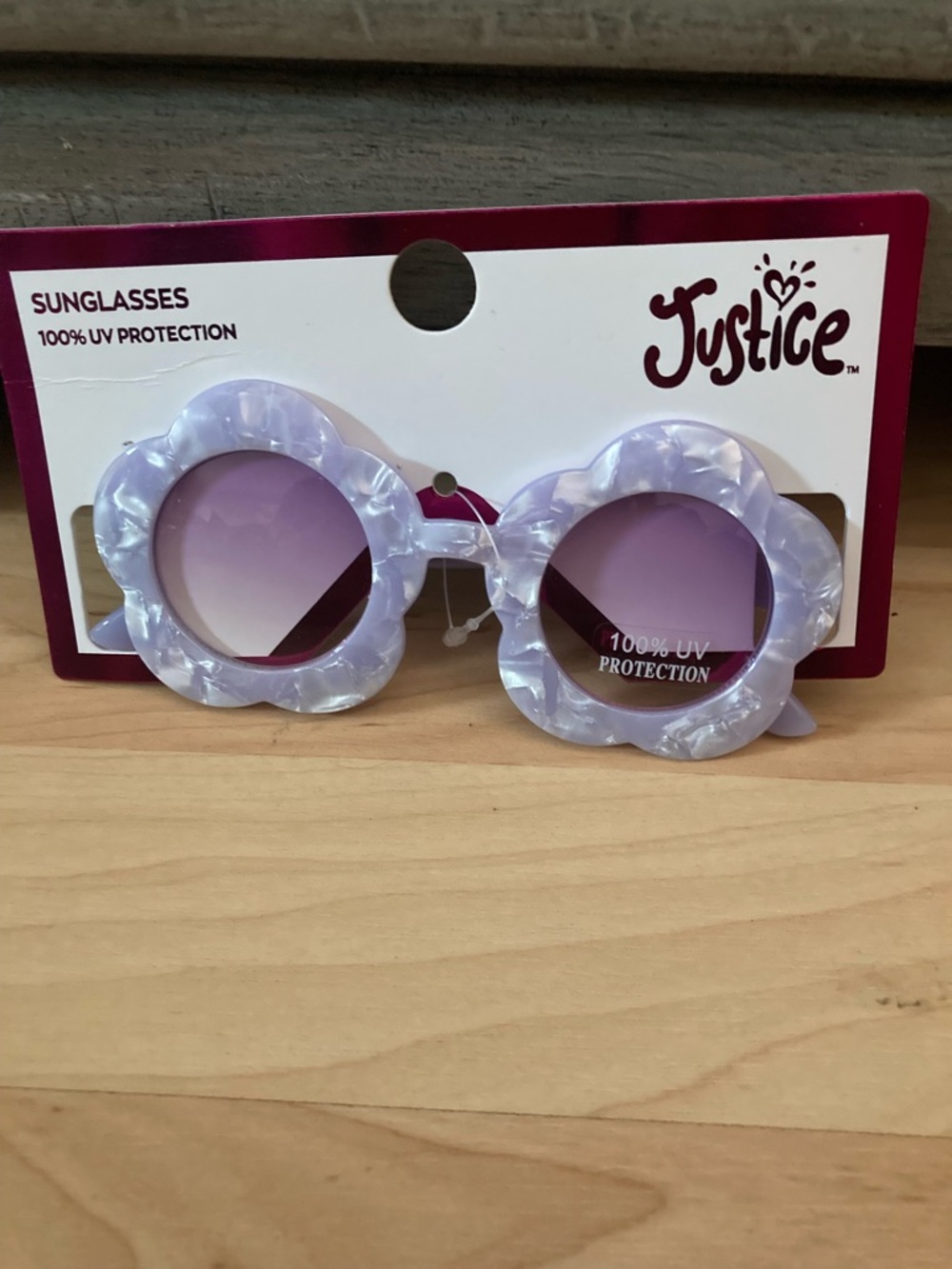 Justice Kids Lavender Flower Frame Sunglasses